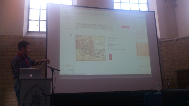 Petr Pridal presenting Old Maps Online.